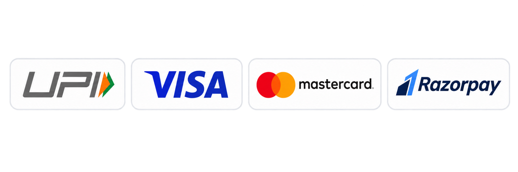 UPI, Visa, Mastercard and Razorpay